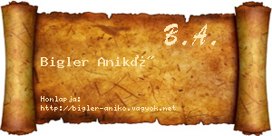 Bigler Anikó névjegykártya